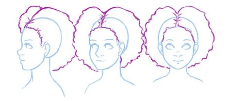 How to Draw Natural, Textured, Afro Hair (How to Draw Curly Hair) How To Draw Curls, Plats Hairstyles, Afro Hair Tutorial, Draw Curly Hair, Afro Hair Drawing, Basics Of Drawing, Drawing Natural, Chibi Girl Drawings, Natural Afro