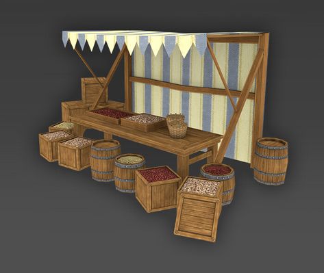 Bloxburg Market Stall, Medieval Market Stall, Medieval Shop, Bloxburg Town, Larp Ideas, Blocksburg Room Ideas￼, Medieval Market, Vbs 2024, Market Stall