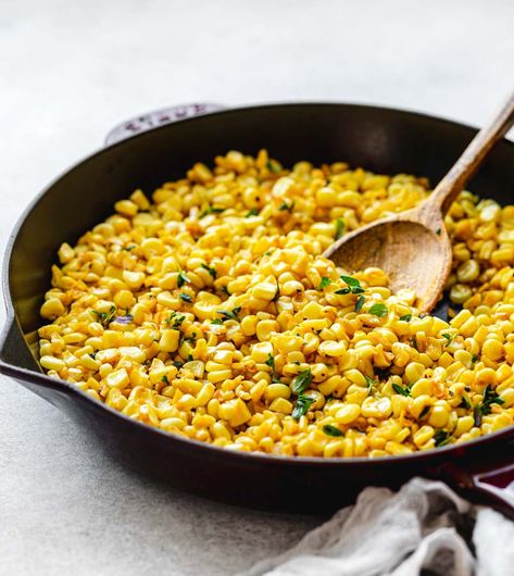 Here’s a perfect summer recipe, skillet fried corn. This pan-fried corn side dish is made with fresh corn cob, butter, and flavored with thyme and oregano. It’s so aromatic and the perfect side dish for any meal. Try this skillet fried corn recipe that is so easy to prepare, delicious, and fragrant. It is a...Read More #skillet #easyrecipes #corn #correcipes #sidedish #sidedishrecipes Pan Fried Corn Off The Cob, Pan Fried Corn On The Cob, Pan Roasted Corn, Pan Fried Corn, Skillet Fried Corn, Roasted Corn Kernels, Sautéed Corn, Fried Corn Recipe, Fried Corn Recipes