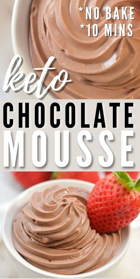 Keto Chocolate Mousse, Chocolate Mousse Recipe, Slow Cooker Desserts, Low Carb Dessert, Easy No Bake, Low Carb Breakfast Recipes, Keto Chocolate, Low Carb Chocolate, Low Carb Diet Recipes