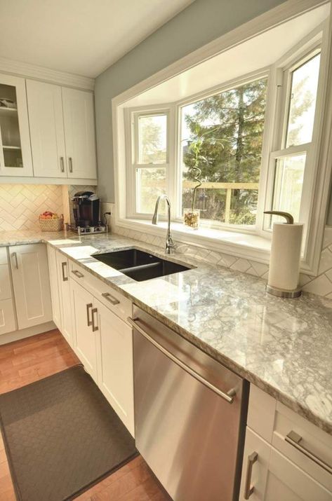 Kitchen Bay Window, Kitchen Sink Window, Kitchen Window Design, Fresh Kitchen, Kitchen Window Treatments, Window Ideas, Rv Interior, Kitchen Redo, Trendy Kitchen