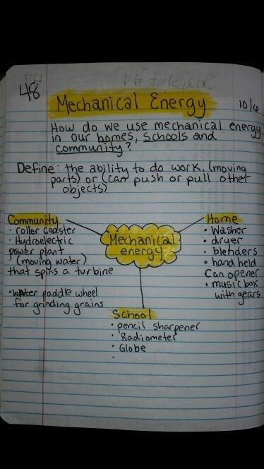 Mechanical Energy Activities For Kids, Science Energy, Grade 3 Science, Sixth Grade Science, Science Anchor Charts, 7th Grade Science, Mechanical Energy, Science Notebook, Third Grade Science