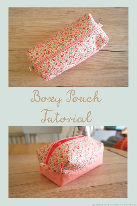 Boxy Pouch Tutorial - 3 Tier Dress, Box Bag Pattern, Free Bag Patterns, Boxy Pouch, Free Sewing Tutorials, Handbag Sewing, Boxy Bags, Handbag Sewing Patterns, Pouch Diy