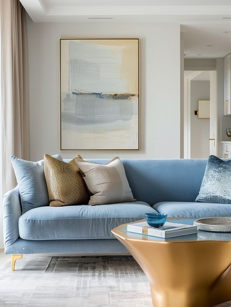 Aqua Sofa Living Room Ideas, Sky Blue Sofa Living Room, Pale Blue Sofa, Blue Sofa Living Room Ideas, Blue Sofa Living Room, Light Blue Couches, Navy Sofa Living Room, Modern Blue Sofa, Sofa Living Room Ideas