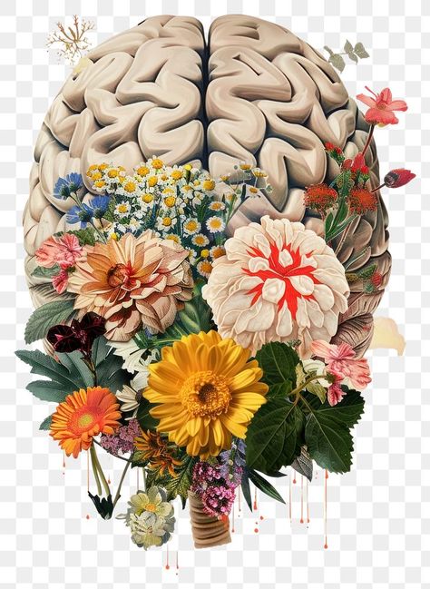 Spiritual Png Aesthetic, Brain Png Aesthetic, Floral Brain, Wedding Cake Nature, Aesthetic Pressed Flowers Png, Cottagecore Flowers Png, Brain Art, Best Stocks, Nature Wedding