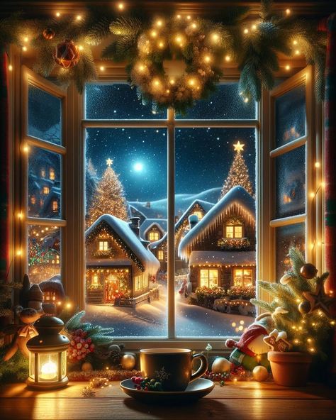 ✨ 🎀 CHRISTMAS ATMOSPHERE in January 🎀✨ 🎄🎅🏻❄️ 🦌 🦌 🦌 🦌 📸: Hello, I create these pictures with the AI. AI-generated photos are not real but … | Instagram Antique Christmas Cards, Flying Reindeer, Love Selfie, Christmas Scenery, Vintage Christmas Images, Christmas Atmosphere, Christmas Feeling, Navidad Christmas, Christmas Night