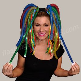 Wacky light up Noodle Headbands are a blast when it's party time - lots of colors to choose from for your DIY photo booth. Like twinkling LED dreadlocks! Dig it. Crazy Hair Day Styles, Glow Run, Troll Costume, Burning Men, Crazy Hair Day, Wacky Hair, Baddie Outfits Ideas, Diy Photo Booth, Black Headband