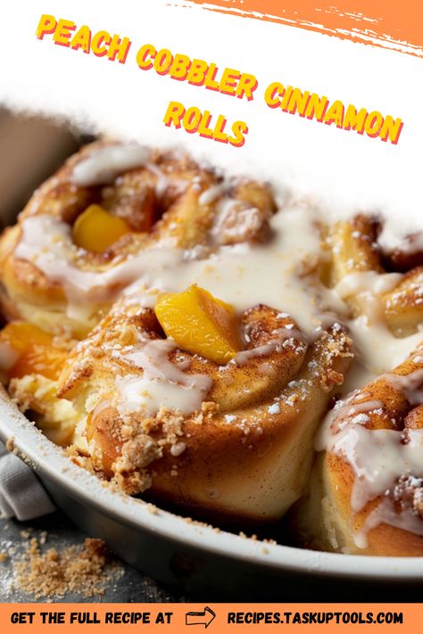 Indulge in the perfect blend of summer peaches and cozy spices with our Peach Cobbler Cinnamon Rolls recipe. These fluffy rolls are filled with juicy peach chunks and a hint of cinnamon, creating a delightful twist on a classic dessert. Perfect for brunch or a sweet afternoon treat, this recipe is a must-try for those who love comforting and fruity flavors. Follow our step-by-step guide to bring a taste of homemade warmth to your kitchen effortlessly. Discover baking bliss with each bite of these delicious, golden Peach Sweet Rolls, Peach Cinnamon Rolls Easy, Peach Cobbler Cinnamon Rolls Recipe, Flavored Cinnamon Rolls, Peach Danish, Peach Cobbler Cinnamon Rolls, Fluffy Rolls, Pecan Rolls, Cinnamon Rolls Easy