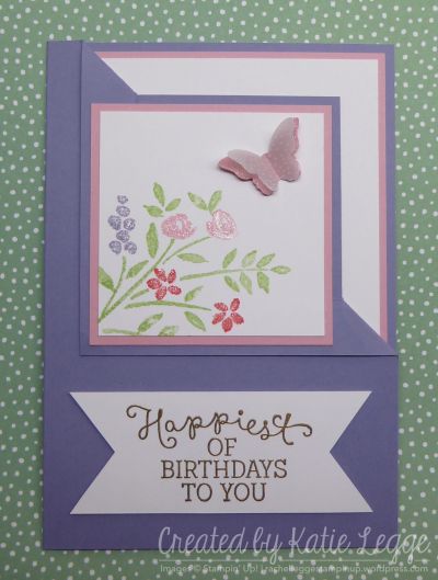 Corner fold Birthday card using Number of Years and Birthday Blooms | 2016 Occasions Sneak Peek | Created by Katie Legge Birthday Card Craft, Homemade Birthday Cards, Flip Cards, Birthday Cards For Women, Fold Cards, Beautiful Handmade Cards, Fancy Fold Cards, Birthday Cards Diy, Fun Fold Cards