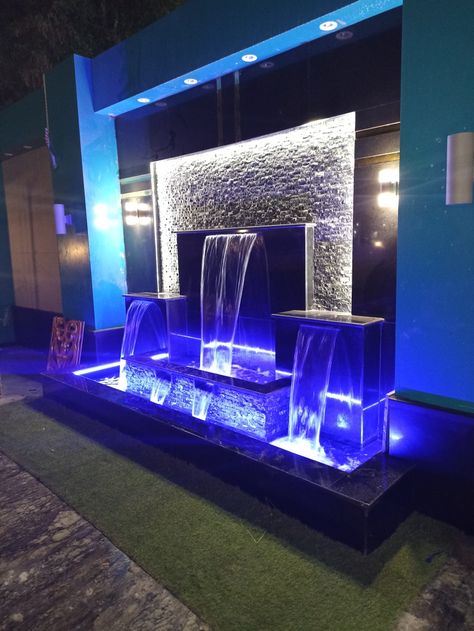 Water Walls Outdoor, Wall Fountain Ideas, Unfortunately Yours, Outside Fountains, Taehyung Fanfiction, Luxury Houses Entrance, Outdoor Waterfall Fountain, Indoor Wall Fountains, Rooftop Restaurant Design