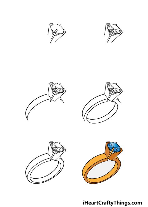 Wedding Ring Drawing, Diamond Ring Drawing, Hands With Rings, Ring Drawing, Simple Diamond Ring, Drawing Room Interior Design, Hand Reference, Drawing Quotes, Small Drawings