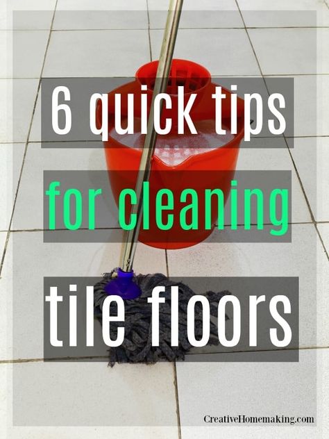 6 quick, expert tips for mopping tile floors in your kitchen and bathroom. Some of my favorite tile floor cleaning hacks! Mopping Tile Floors, Floor Cleaning Hacks, Tile Floor Cleaner, Deep Cleaning Hacks, Cleaning Tile Floors, Easy Cleaning Hacks, Vinegar Cleaning, Deep Cleaning Tips, Ceramic Floor Tiles