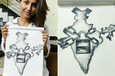 Mom Drawing, Nurse Art, Hina Khan, India Map, States Of India, Poster Drawing, Twitter Handles, Instagram Frame, Art Drawings Sketches Creative