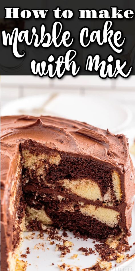 How to Make Marble Cake From Cake Mix Marble Sheet Cake Recipe, Chocolate And White Cake, Marble Cake Recipe Moist, Marble Bundt Cake Recipe, Vanilla And Chocolate Cake, Chocolate And Vanilla Cake, Soft Cake, Marble Cake Recipes, Swirl Cake