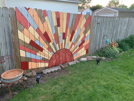 Fence Cutouts, Fence Paint Ideas, Fence Painting Ideas, Whale Cutout, Garden Murals, Fence Paint Colours, Privacy Fence Ideas, Diy Garden Design, Paint Aesthetic