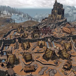 Skyrim Minecraft Builds, Skyrim Whiterun Art, Whiterun Skyrim, Skyrim Aesthetic, Skyrim Builds, Imperial Legion, Nordic Architecture, Elder Scrolls Games, Viking Village