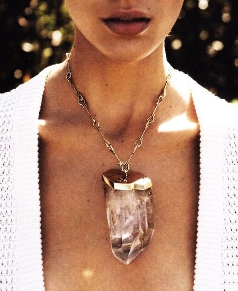 Birchandwillow.tumblr / Pinterest By Any Means Necessary, Hot Damn, Pierre Jeanneret, Large Stone, Rock Candy, A Necklace, Slingbacks, Quartz Necklace, Vintage Boho