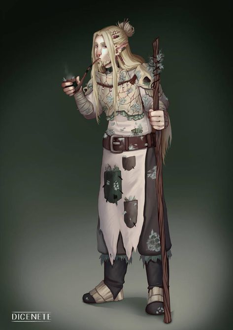 Firbolg Fighter, Dnd Firbolg, Dnd Druid, Dnd Elves, Character Commission, Elf Druid, Pathfinder Character, Dungeons And Dragons Characters, Dnd Art