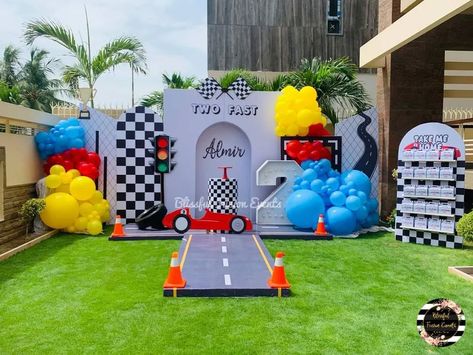 “Growing Up TWO Fast………” 🏎️🏁 . . . . Concept & Styling: @kulsoom.motiwala Execution: @blissfulfusionevents Cutouts/Supplies: @blissfuldreamscreations Graphic Design: @creativefusionstudiospk Whatsapp: 0311-2985551 "Life's too Short to have Boring Parties" #racecarparty #carparty #carthemebirthday #racecarbirthday #festaracecar #racecartheme #raceparty - #blissfulfusionevents - #eventprofs - #eventplanner - #eventplanners - #meetingprofs - #events - #eventtips - #eventplanning - #eventmark... Fast One Backdrop, Boy Birthday Theme Ideas, Racing Car Birthday Party Ideas, 2nd Birthday Car Theme, Car Theme Backdrop, Car Birthday Decorations Ideas, Birthday Party Cars Theme, Fast Birthday Decorations, Cars Party Decorations