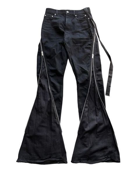 Secret Item Archive on Instagram: "Rick Owens Banana Bolan Denim Marked size: 30 Available on our website • A revisit and an update to a classic underrated Rick Owens model from years before. The Rick Owens Banana cut was an overlooked model, probably because they were mostly women’s small sizes, but in 2022 Rick created some nice large sizes for men with long inseams that usually need to be altered a bit depending on height (see measurements). The denims are amazing as you can see they flare al Underground Clothing, Denim Projects, Future Clothes, New Rock, Fashion Inspiration Design, Mohair Sweater, Raf Simons, Swag Outfits, Character Outfits