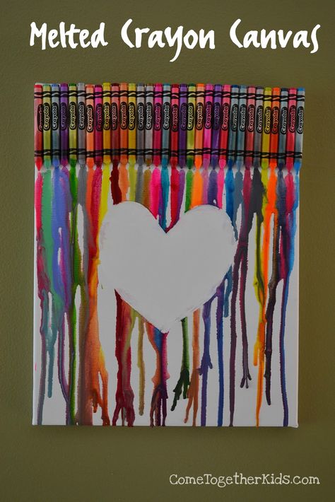 Come Together Kids: Melted Crayon Canvas Melted Crayon Canvas, Crayon Canvas, Adaptive Art, Melted Crayons, Crayon Crafts, Summer Fest, Crayon Art Melted, Boy Stuff, Kid Craft