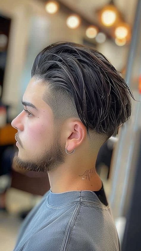 Undercut Hairstyle Men Long, Long Undercut Men, Long Hair Hairstyles For Men, Hair With Shaved Sides, Style Undercut, Mens Long Hair Undercut, Undercut Hairstyles For Men, Long Undercut, Undercut With Beard