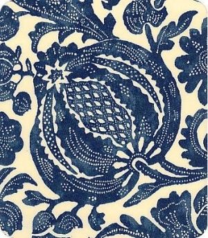 Pomegranate, blue and white Floral Drapery Fabric, Floral Drapery, Texture Illustration, Indigo Fabric, Discount Fabric, Drapery Fabric, Textile Patterns, Indigo Blue, Delft