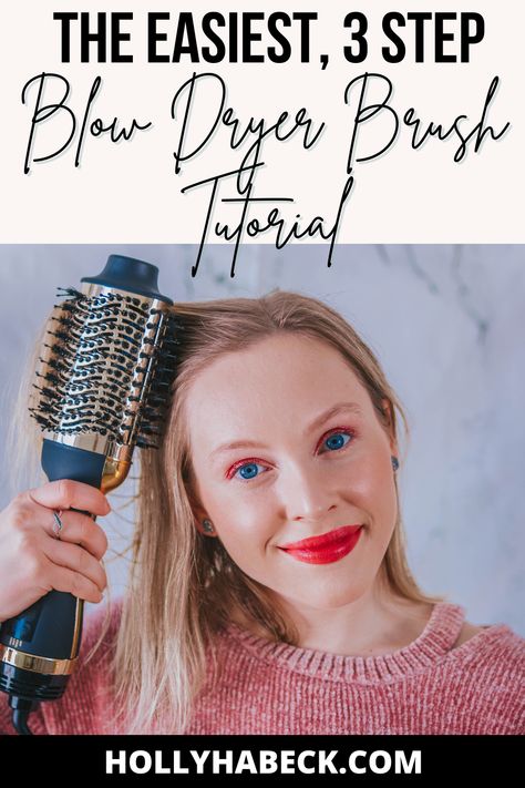 Blow Dryer Brush Tutorial, Dryer Brush Tutorial, Round Brush Hair Dryer, Best Round Brush, Blow Dry Hair Straight, Blow Dry Curls, Dry Long Hair, Brush Tutorial, Blow Dryer Brush