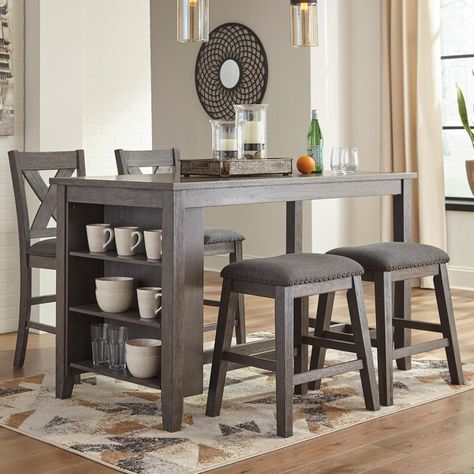 Counter Height Dining Table Set, Dining Table With Storage, Side Shelves, Modern Farmhouse Living, Backless Stools, Pub Table Sets, Upholstered Stool, Dinette Sets, Counter Height Dining Table