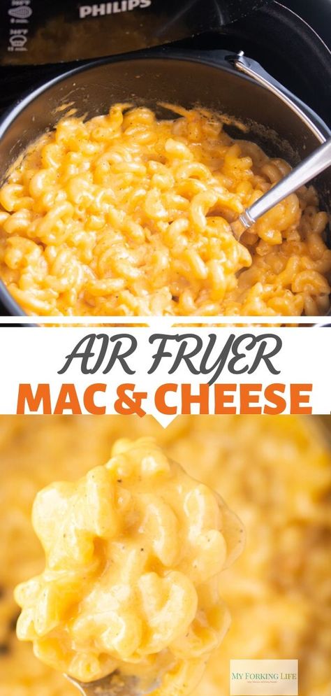 Air Fryer Baked Mac And Cheese, Dry Mac And Cheese, Air Fryer Mac And Cheese Recipes, Mac And Cheese Air Fryer Recipes, Air Fry Mac And Cheese, Mac And Cheese In Air Fryer, Mac And Cheese Recipe Air Fryer, Mac N Cheese Air Fryer, Air Fryer Comfort Food