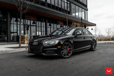 Audi A4 B9 S-Line Trim - Anthracite Color- HYBRID FORGED SERIES: HF-3 - Vossen Wheels Dream Car Audi, Audi A4 Black, Car Vision Board, Audi Wheels, Car Shoot, Audi Q8, Black Audi, Vossen Wheels, Audi S4