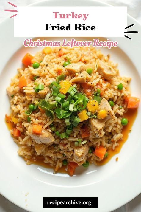 Turkey Fried Rice Turkey Fried Rice, Roasted Vegetable Frittata, Cranberry Sauce Muffins, Christmas Leftovers Recipes, Ham And Cheese Quiche, Mashed Potato Cakes, Christmas Leftovers, Turkey Leftovers, Leftover Cranberry Sauce