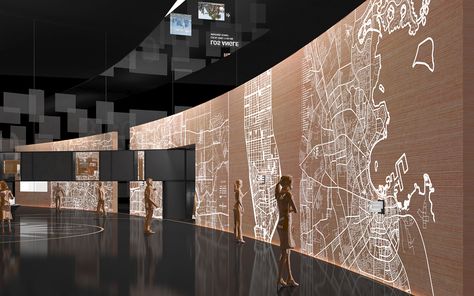 City Trajectory on Behance Interactive Museum Display, Museum Interactive, Museum Exhibition Design Display, Memorial Architecture, Experiential Graphic Design, Museum Interior, Museum Exhibition Design, Interactive Museum, Interactive Exhibition