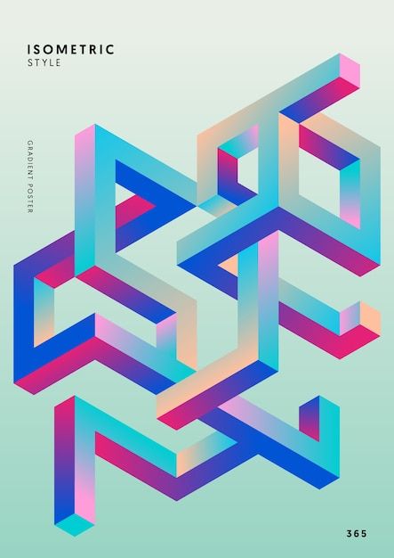 Vector abstract gradient isometric geome... | Premium Vector #Freepik #vector #dynamic #shapes #isometric #geometric-cover Isometric Graphic Design, 3d Geometric Shapes Design, Geometry Graphic Design, Isometric Shapes, Uk Cities, Modern Art Style, Geometric Graphic Design, 3d Geometric Shapes, Geometric Collage