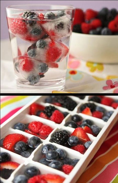 How to flavor your water God Mat, Snacks Für Party, Ice Cubes, Fun Drinks, Summer Drinks, Yummy Drinks, Ice Cube, Healthy Drinks, Cooking Tips