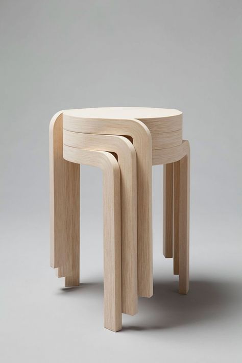 Stackable Stools, Cnc Furniture, Milan Design, Stool Design, Wooden Stools, Furniture Details, Design Week, Deep Breath, Design Living Room