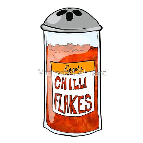 Chilli Flakes Shaker by Victoria Lehnard | Redbubble Chilli Flakes, The Kitchen, Science Poster, Stranger Things Fanart, Print Design