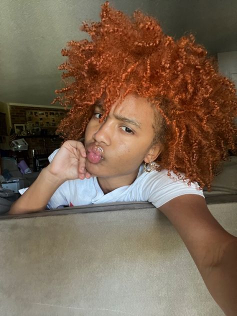 Spiced Amber Hair Color, Amber Hair Color, Hair Color On Black Women, Color On Black Women, Amber Hair Colors, Ginger Curls, Natural Hair Colors, Curly Afro Hair, Amber Hair