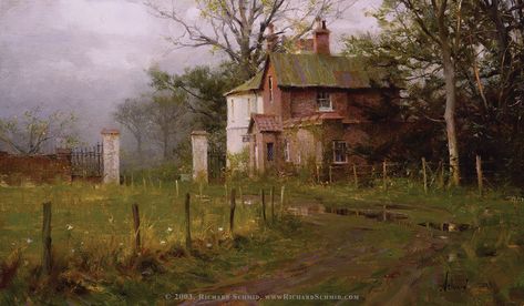 Richard Smith Painting, Building Paintings, Richard Schmidt, Richard Schmid, Canvas Board Painting, Oil Painting Tips, Art Cottage, Landscape Structure, Barn Painting