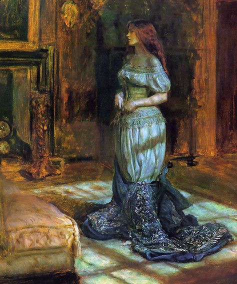 John Everett Millais, "The Eve of Saint Agnes", 1863. Saint Agnes, Everett Millais, Pre Raphaelite Paintings, Pre Raphaelite Art, Dante Gabriel Rossetti, John Everett Millais, St Agnes, Art Ancien, Pre Raphaelite