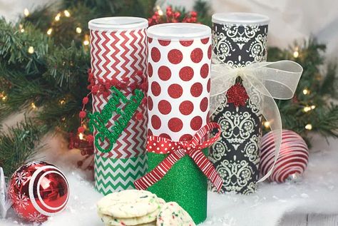 Small Homemade Christmas Gifts, Homemade Christmas Gifts For Friends, Cookie Package, Creative Christmas Cookies, Diy Christmas Cookies, Xmas Countdown, Pringles Can, Cookie Container, Hollow Tree