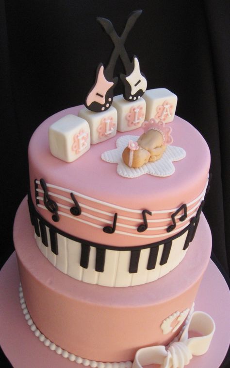 Music Baby Shower Rock Baby Showers, Shower Music, Music Theme Birthday, Music Cakes, Halloween Cake Topper, Baby Shower Diaper Cake, Baby Shower Princess, Baby Shower Diapers