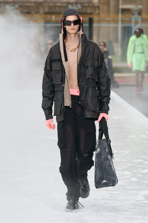 Givenchy Spring 2023 Menswear Fashion Show | Vogue Givenchy Spring 2023, Matthew M Williams, Military Parka, Paris Fashion Week Runway, Leather Varsity Jackets, Givenchy Man, White Camo, Layering Outfits, Menswear Fashion