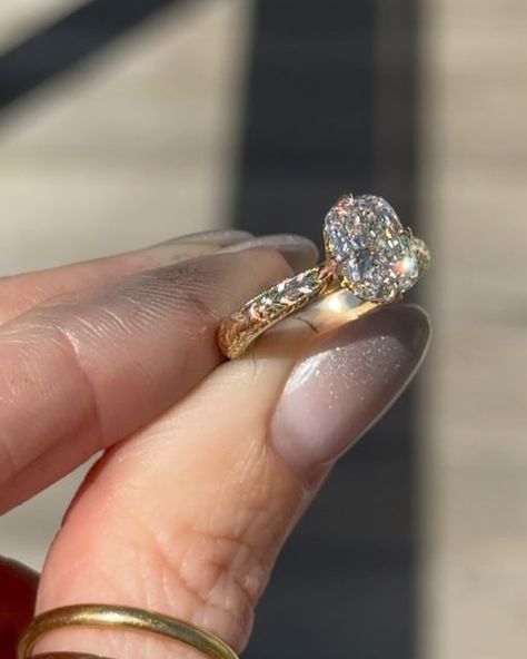 Kindred Lubeck ✦ Artifex Fine Jewelry on Instagram: "Artifex bride ❤️‍🔥 ‌ Congratulations Elissa & Catherine! Thank you for trusting me to make your dream engagement ring. I’m so grateful for clients like you. ‌ #engagementrings #uniqueengagementring" Reverse Tapered Engagement Ring, Artifex Fine Jewelry, Claughdaugh Engagement Ring, Gold Wedding Rings With Fluted Bezel, Emerson Engagement Ring, Brooklyn Mcknight Engagement Ring, Kindred Lubeck, Bezel Set Ring, Cute Engagement Rings