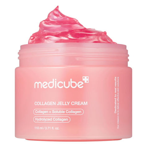 Medicube Collagen Jelly Cream- Niacinamide & Freeze-Dried Hydrolyzed Collagen - Boosts skin's barrier hydration and gives 24h Glow & Lifted Look Medicube Skincare, Collagen Jelly, Derma Cosmetics, Jelly Cream, Glow Skin, Premium Product, Hydrolyzed Collagen, Facial Cream, Sagging Skin