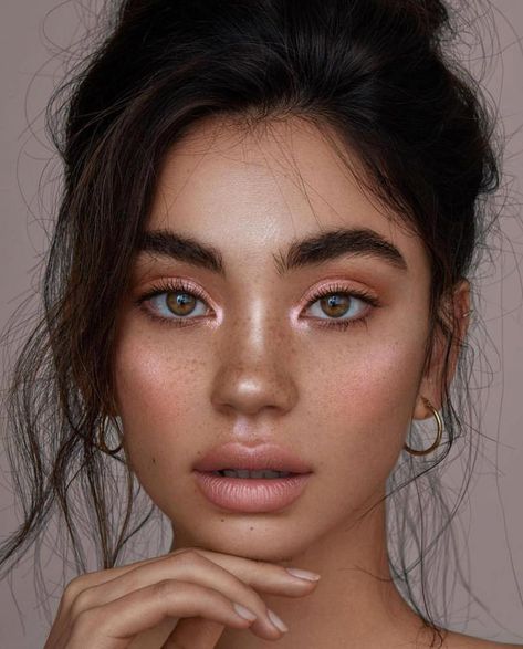 30 Summer Makeup Looks: Colorful & Glowy Makeup Ideas 2019 Maquillaje Glowy, Summer Eyeshadow, Makeup Zombie, Makeup Contouring, Make Up Gold, Mekap Mata, Rose Gold Makeup, Summer Makeup Looks, Smink Inspiration