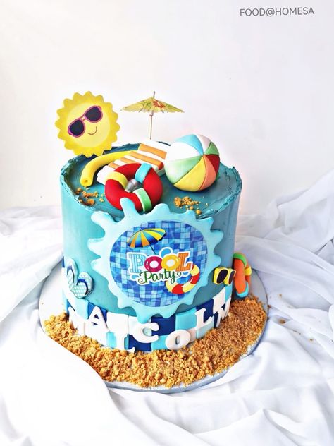 Pool Party Cake, Pool Party Theme, Pool Party Cakes, Pool Party Themes, Theme Cake, Party Cake, Party Cakes, Themed Cakes, Dessert Table