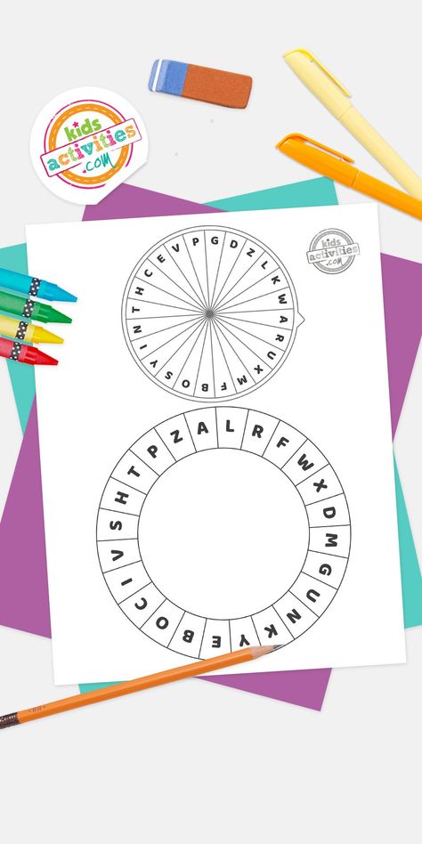 Unlock the secrets of cryptography with our fun printable cipher wheel! Encrypt and decrypt messages with friends and family. Spy Decoder Wheel Printable, Diy Cipher Wheel, Caesar Cipher, Cipher Wheel, Wheel Craft, Diy Printables, Girl Scouts, Friends And Family, Free Printable