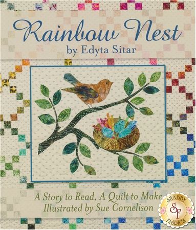 Rainbow Nest by Edyta Sitar : This book is a perfect gift to welcome a baby's birth. Spring brings new arrivals in a charming story featuring stunning live fabrics, heartwarming illustrations, and a delightful quilt! In the back of the book you'll find full instructions, diagrams, and appliqué templates needed to make the adorable nine-patch quilt! Judy Niemeyer Quilts, Basket Quilts, Judy Niemeyer, Bird Applique, Nine Patch Quilt, Laundry Basket Quilts, Applique Templates, Bird Quilt, Basket Quilt