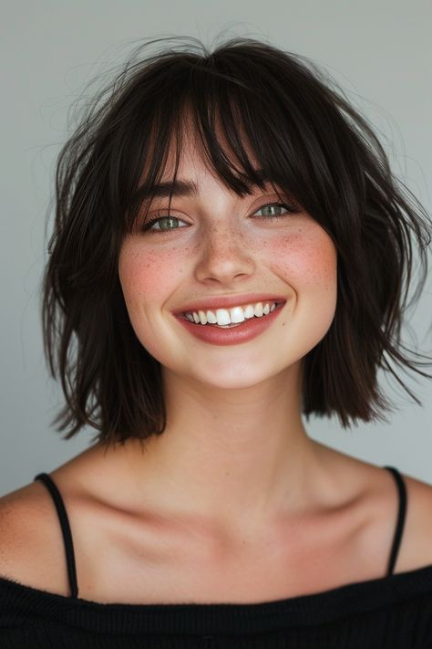 47 Chic Short Hairstyles with Bangs for Every Face Shape Wispy Bangstyle Hair Short, Bangs With Short Straight Hair, Short Haircuts For Girls Teens, Short Summer Haircuts For Women, Straight Short Hair With Bangs, Style Short Hair With Bangs, Short Hair With Bangs For Round Faces, Short Hair Cuts With Bangs, Bangs With Short Hair